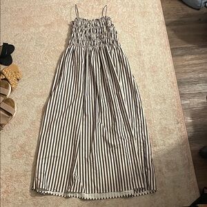 Amazon Essentials Black and White Striped Midi Dress